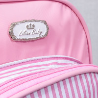 MOCHILA DE MATERNIDADE PREMIUM BOLSO LISTRADINHO ROSA