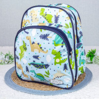 MOCHILA DE MATERNIDADE LUXO ESTAMPADINHA DINO AZUL CLARO
