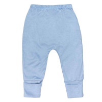 CALÇA PARA BEBÊ SUEDINE PÉ REVERSÍVEL E BORDADO NO BUMBUM AZUL