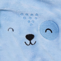 COBERTOR MICROFIBRA MAMI PARA BEBÊ CAPUZ BORDADO DOG AZUL