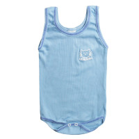 KIT BODY PARA BEBÊ MENINO LISO CANELADO REGATA 3 UNI.