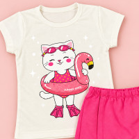 Conjunto 6 Peças Para Menina Blusinha E Shorts Saia de 02 a 10 Anos