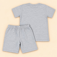 Conjunto Infantil Menino Verão Bordado Monocromático Mescla de 2 até 10 anos