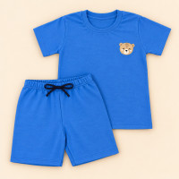 Conjunto Infantil Menino Verão Bordado Monocromático Royal de 2 até 10 anos