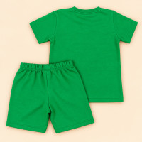 Conjunto Infantil Menino Verão Bordado Monocromático Verde de 2 até 10 anos