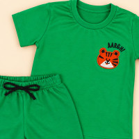 Conjunto Infantil Menino Verão Bordado Monocromático Verde de 2 até 10 anos