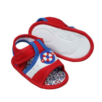 SANDÁLIA DE BEBÊ MENINO COM VELCRO VERMELHO MARINHEIRO KETO