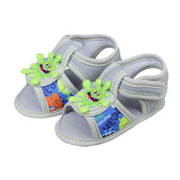 SANDÁLIA DE BEBÊ MENINO COM VELCRO MONSTRINHO CINZA