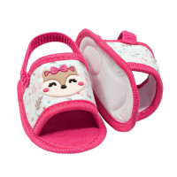 SANDÁLIA ESTAMPADA PARA BEBÊ MENINA APLIQUE RAPOSA PINK