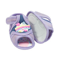 SANDÁLIA COM VELCRO PARA BEBÊ MENINA APLIQUE LOVE LILÁS