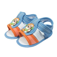 SANDÁLIA COM VELCRO PARA BEBÊ MENINO APLIQUE CACHORRO AZUL