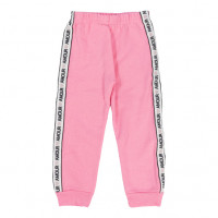 CONJUNTO LONGO INFANTIL EM MOLETOM BLUSA E CALÇA BORDADINHO ROSA
