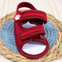 SANDÁLIA COM VELCRO DUPLO PARA BEBÊ MENINO PATINHA VERMELHO