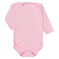 BODY CANELADINHO PARA BEBÊ MANGA LONGA ROSA CLARO