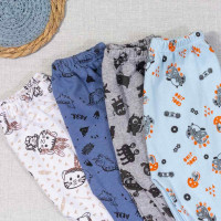 KIT 4 CALÇAS PARA BEBÊ PÉ REVERSÍVEL ESTAMPADINHAS