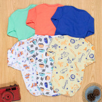 Kit body manga longa para bebê menino 6 peças 100% algodão