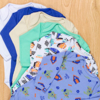 Kit 6 bodies para bebê menino manga longa 100% algodão
