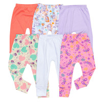 Kit de Calças Bebê Estampadas e Lisas 6 Peças em Suedine