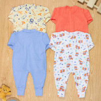 Conjunto de Macacões Bebê Cores Verão 4 Peças