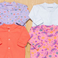 Kit 4 Macacões Bebê Menina em Algodão Enxoval Colorido