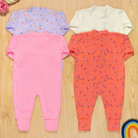 Conjunto de 4 Macacões Fresquinhos com Estampas Fofas Bebê