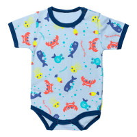CONJUNTO CURTO BODY E SHORT ESTAMPA FUNDO DO MAR AZUL