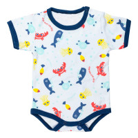 CONJUNTO CURTO BODY E SHORT ESTAMPA FUNDO DO MAR BRANCO