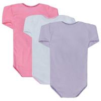 KIT COM 3 BODY LONGO PARA BEBÊ ESTAMPAS VARIADAS PARA MENINA