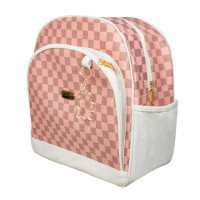 MOCHILA MATERNIDADE COM ESTAMPA XADREZ SALMÃO