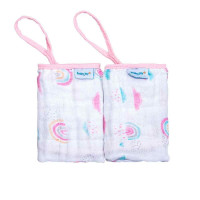 PANO DE BOCA SOFT KIT 2 PEÇAS 25CM X 40CM ARCO ÍRIS MENINA