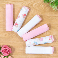 Kit 6 Paninhos de Boca Bebê Estampa Ursa Menina Rosa Sortida