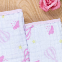 TOALHA DE BOCA FRALDA SOFT COM PRENDEDOR DE CHUPETA CÉU ENCATANDO ROSA 2 PÇS