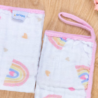 Kit Babete Soft Arco-Íris para Meninas Branco e Rosa