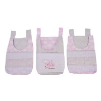 PORTA FRALDAS PARA BEBÊ 3PÇS NUVEM ROSA