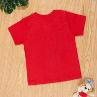 Camiseta Infantil 1 Ao 3 Manga Curta Com Botão Vermelho