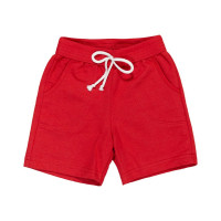 BERMUDA INFANTIL 1 AO 3 MOLETINHO COM BOLSINHO VERMELHO