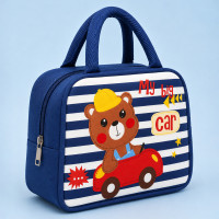 Lancheira Bolsa Térmica Azul Marinho Urso Conserva Quente e Frio Para Bebês e Crianças