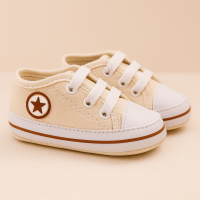 TÊNIS COM CADARÇO PARA BEBÊ STAR BEGE