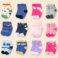 Kit 6 Meias Fofas Com Antiderrapante Para Bebês Meninas Até 24 meses