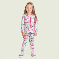 CONJUNTO INFANTIL 1 AO 3 JAQUETA E LEGGING ESTAMPADA BEAR PINK