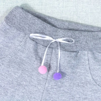 CALÇA INFANTIL 1 AO 3 MOLETOM FITA COM POMPOM MESCLA