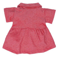 VESTIDO POLO PARA BEBÊ COM BORDADINHO E BOTÕES VERMELHO