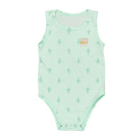 Body para Bebê Regata 100% Algodão Cactos Verde Claro