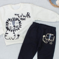 Conjunto de Moletom para Bebês Meninos Roar Tigre Creme