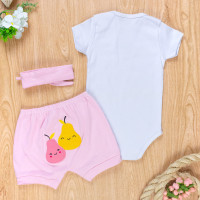 Look de Verão Menina Trio Frutinhas Cat - 0 a 12 meses