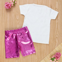 Conjunto Curto Infantil Glow Big Cat Creme para Menina