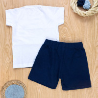 Conjunto Camiseta Coqueiro e Bermuda - Branco para Meninos