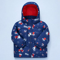 Jaqueta de Inverno Puffer Forrada Com Capuz Space Marinho Para Bebês Até 3 anos