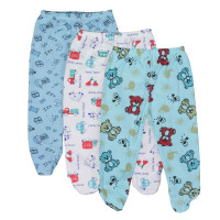 KIT 3 CALÇAS COM PÉZINHO MASCULINO LITTLE BABY ESTAMPAS SORTIDAS