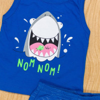 CONJUNTO PARA BEBÊ REGATA E SHORTS JET TUBARÃO AZUL